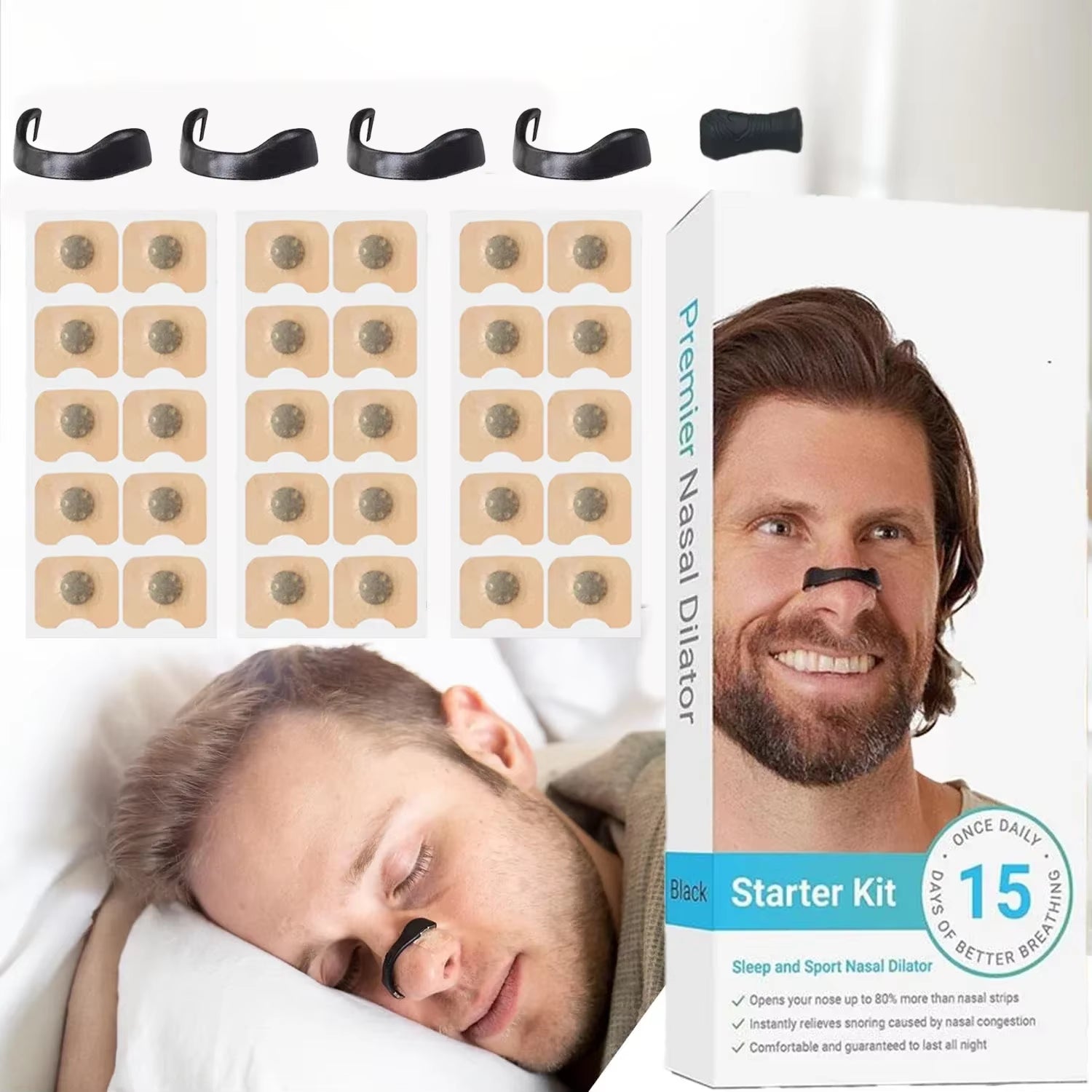 Enhance Your Breathing with 15 Pairs of Magnetic Nasal Breathing Dilators - Optimal Oxygen Intake and Snoring Relief